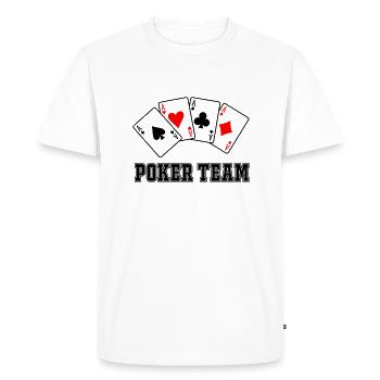 Poker Team - Men's Premium Organic T-Shirt - white - Front - Nico (187cm)