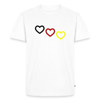 Germany Hearts Team - Men's Premium Organic T-Shirt - white - Front - Nico (187cm)
