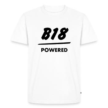 JDM T Engine powered B18 | T-shirts JDM - T-shirt Premium bio Homme - blanc - Devant - Nico (187cm)