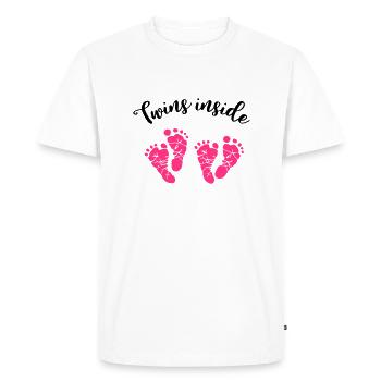 Twins baby feet twins inside pregnancy - Men's Premium Organic T-Shirt - white - Front - Nico (187cm)
