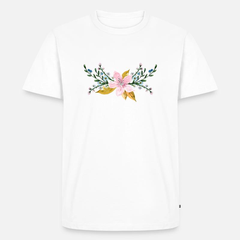 BLUME - Männer Premium Bio T-Shirt - Weiß