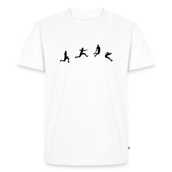 saut en longueur - T-shirt Premium bio Homme - blanc - Devant - Nico (187cm)