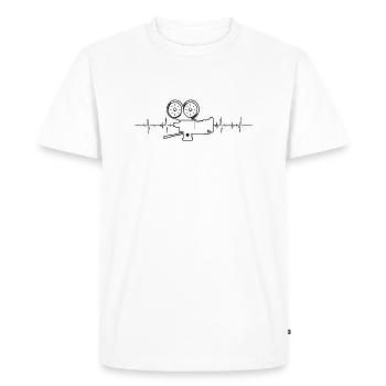 Cameraman filmmaker camera heartbeat gift - Men's Premium Organic T-Shirt - white - Front - Nico (187cm)