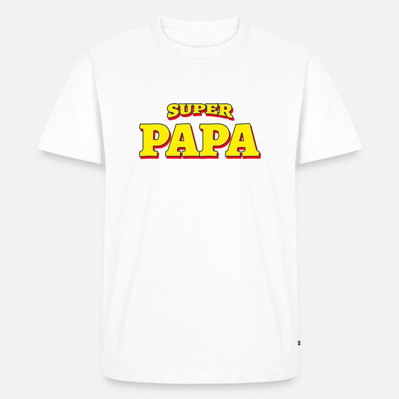 SUPER DADA (COMICS) - SUPERDAD SUPERHELD - Männer Premium Bio T-Shirt - Weiß