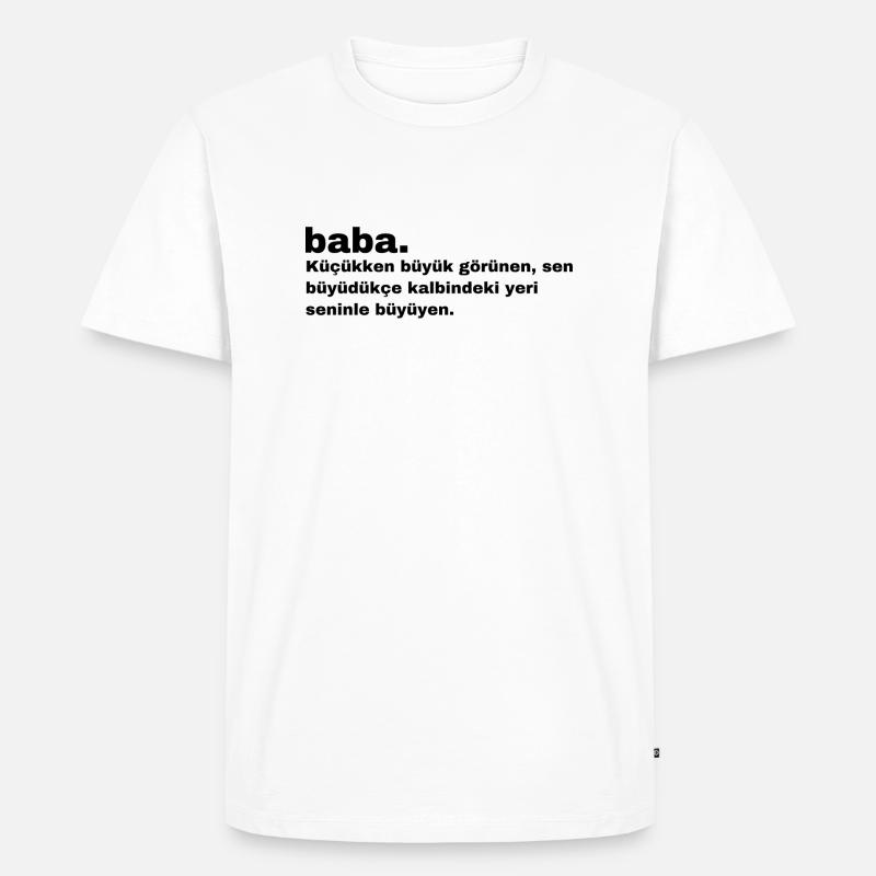 BABA - Männer Premium Bio T-Shirt - Weiß