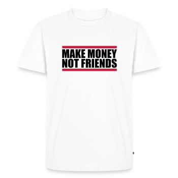 Gagner de l’argent en disant - T-shirt Premium bio Homme - blanc - Devant - Nico (187cm)