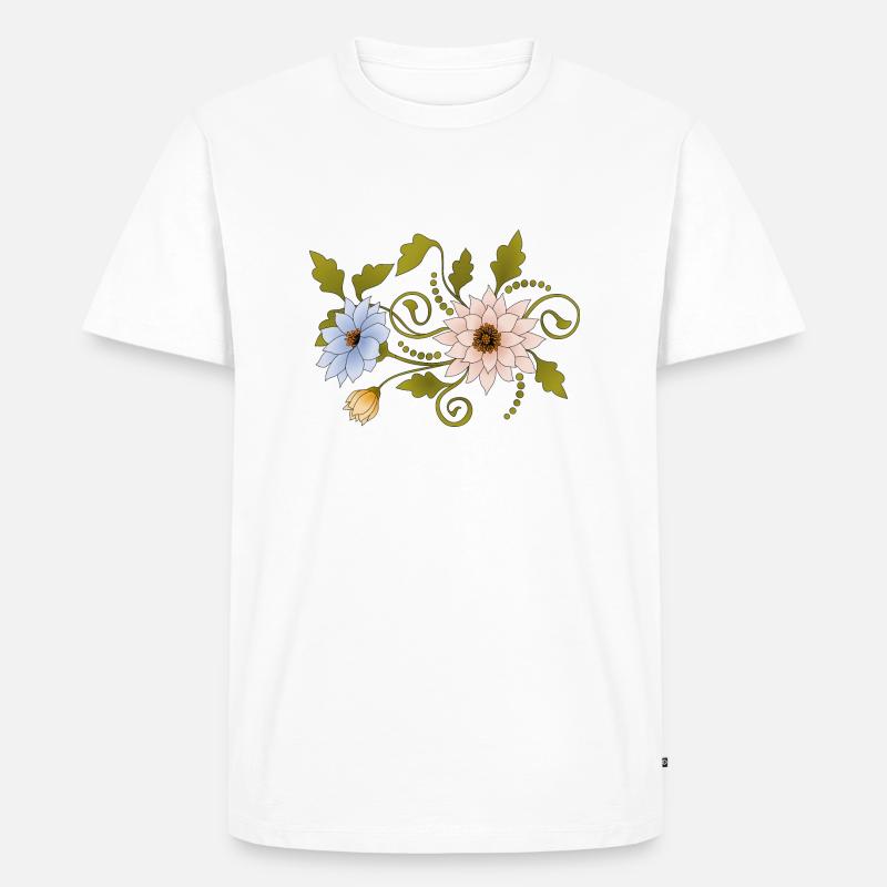 Blumen - Männer Premium Bio T-Shirt - Weiß