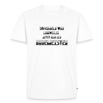 Super-héros était ennuyeux maintenant je suis sauveteur - T-shirt Premium bio Homme - blanc - Devant - Nico (187cm)