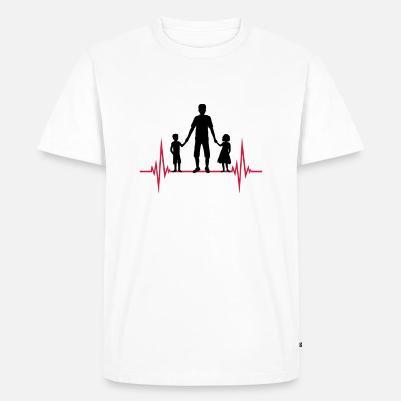 Frequenz 2 Kinder Papa - Männer Premium Bio T-Shirt - Weiß