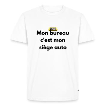 Mon bureau c'est mon siège auto - T-shirt Premium bio Homme - blanc - Devant - Nico (187cm)