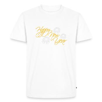 Citation Bonne année - T-shirt Premium bio Homme - blanc - Devant - Nico (187cm)