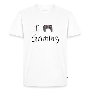 I love Gaming - Men's Premium Organic T-Shirt - white - Front - Nico (187cm)