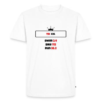 T shirt triathlon Distance XXL - T-shirt Premium bio Homme - blanc - Devant - Nico (187cm)