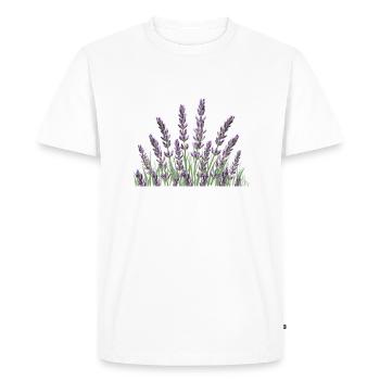 Tiges de lavande Lavande - T-shirt Premium bio Homme - blanc - Devant - Nico (187cm)