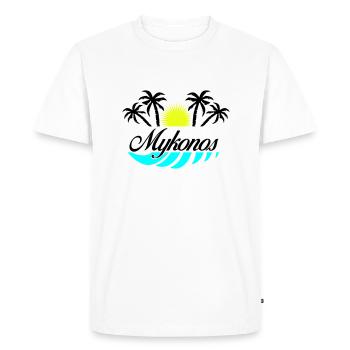 Mykonos - T-shirt Premium bio Homme - blanc - Devant - Nico (187cm)
