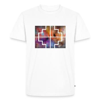 Collecteur géométrique - T-shirt Premium bio Homme - blanc - Devant - Nico (187cm)