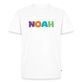 Nom - Noah - T-shirt Premium bio Homme - blanc - Devant - Nico (187cm)
