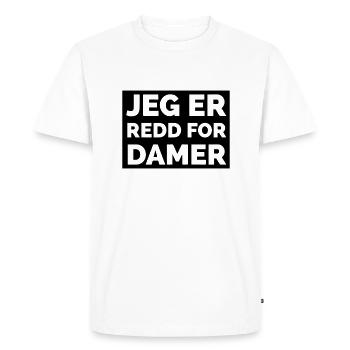 j'ai peur des dames - T-shirt Premium bio Homme - blanc - Devant - Nico (187cm)