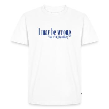 I may be wrong but it's highly unlikely - Men's Premium Organic T-Shirt - white - Front - Nico (187cm)