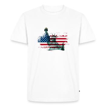Freedom Mosaic: Statue of Liberty Edition - Men's Premium Organic T-Shirt - white - Front - Nico (187cm)