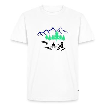 feu de camp en plein air - T-shirt Premium bio Homme - blanc - Devant - Nico (187cm)