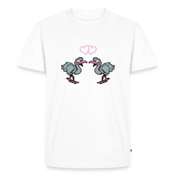 Strauss Comic in Love - Men's Premium Organic T-Shirt - white - Front - Nico (187cm)