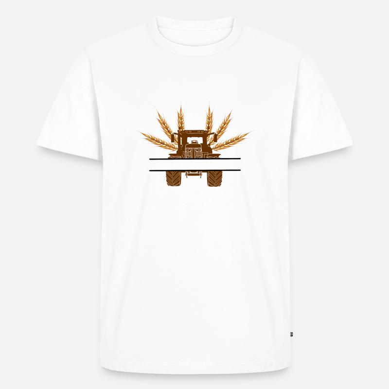 Getreide mit Traktor - Männer Premium Bio T-Shirt - Weiß