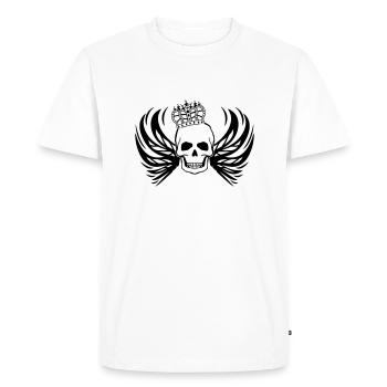 Crâne roi - T-shirt Premium bio Homme - blanc - Devant - Nico (187cm)