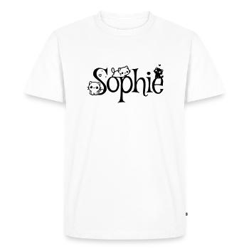 Sophie Nom Prénom Chaton Nom - T-shirt Premium bio Homme - blanc - Devant - Nico (187cm)