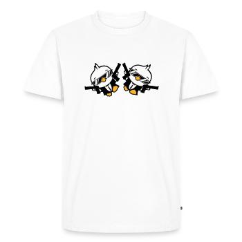 Oiseaux 2 Armes Pistolets Agent Lunettes de soleil Cool - T-shirt Premium bio Homme - blanc - Devant - Nico (187cm)