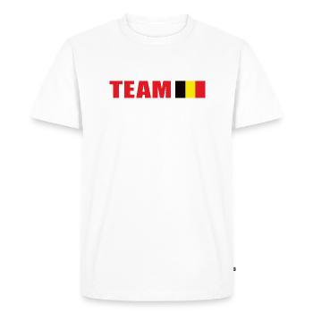 Support Team Belgium - Men's Premium Organic T-Shirt - white - Front - Nico (187cm)