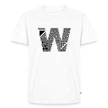 lettre W - T-shirt Premium bio Homme - blanc - Devant - Nico (187cm)
