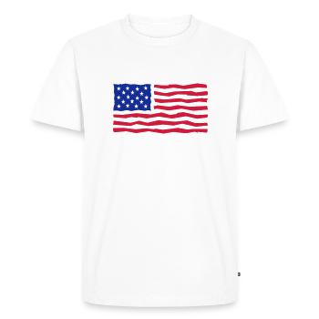 Stars And Stripes / Flag / Drapeau - T-shirt Premium bio Homme - blanc - Devant - Nico (187cm)