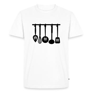 Couverts de cuisine - T-shirt Premium bio Homme - blanc - Devant - Nico (187cm)