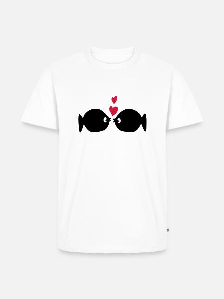 fishes_in_love - Männer Premium Bio T-Shirt - Weiß