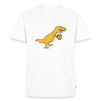 Funny Drunken T-Rex Dino - Men's Premium Organic T-Shirt - white - Front - Nico (187cm)