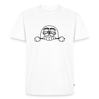 text field ghost bite shield wall keep spooky - Men's Premium Organic T-Shirt - white - Front - Nico (187cm)