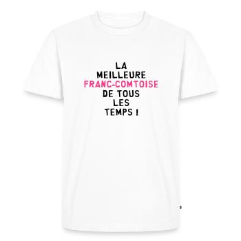 Franche-comté / Franc-Comtois / Franc-Comtoise - T-shirt Premium bio Homme - blanc - Devant - Nico (187cm)