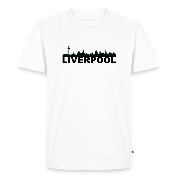 Idée Cadeau Skyline Liverpool Angleterre Royaume-Uni - T-shirt Premium bio Homme - blanc - Devant - Nico (187cm)