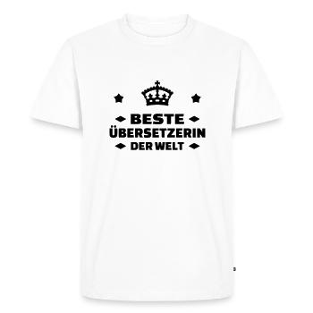traducteur / traduction / traductrice / traduire - T-shirt Premium bio Homme - blanc - Devant - Nico (187cm)