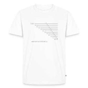 Le nombre d'Euler comme rupture de chaîne - T-shirt Premium bio Homme - blanc - Devant - Nico (187cm)