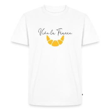 Vive la France, France, Croissant, Europe, Vie - Men's Premium Organic T-Shirt - white - Front - Nico (187cm)