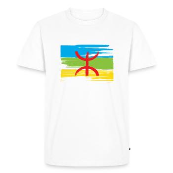 Amazigh flag (Amazigh inside) - Men's Premium Organic T-Shirt - white - Front - Nico (187cm)