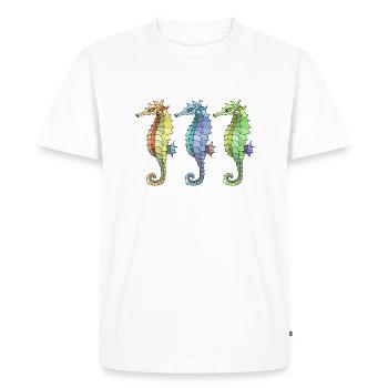 Seahorses - Men's Premium Organic T-Shirt - white - Front - Nico (187cm)
