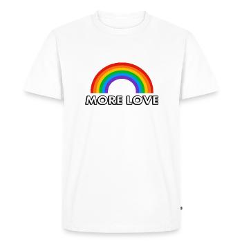 Arc-en-ciel Plus d’amour - T-shirt Premium bio Homme - blanc - Devant - Nico (187cm)