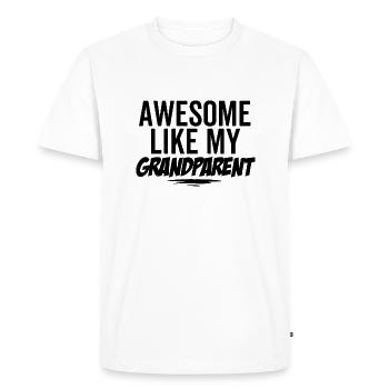 Génial comme mes grands-parents - T-shirt Premium bio Homme - blanc - Devant - Nico (187cm)