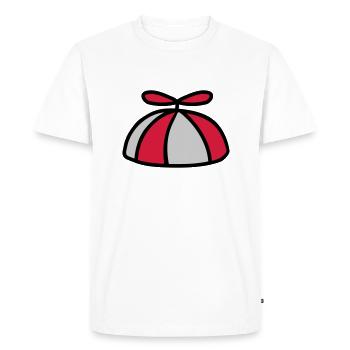 Chapeau d’éolienne à capuchon d’hélice coloré - T-shirt Premium bio Homme - blanc - Devant - Nico (187cm)