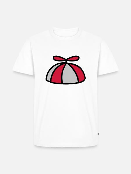 Bunte Propellermütze Windrad Hut - Männer Premium Bio T-Shirt - Weiß
