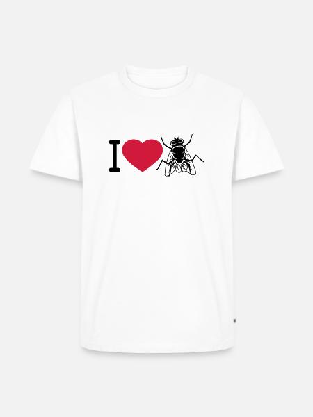 I Love Housefly Heart - Men's Premium Organic T-Shirt - white