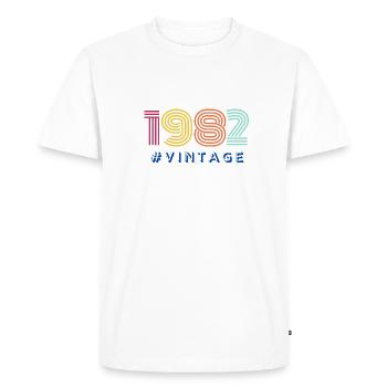 Année 1982 - T-shirt Premium bio Homme - blanc - Devant - Nico (187cm)